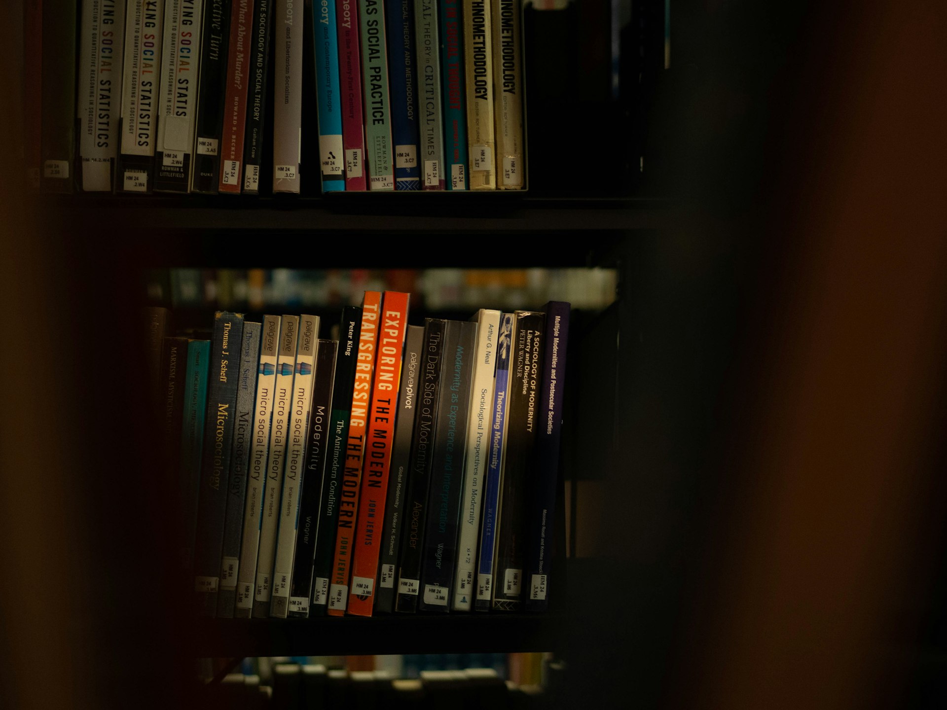 a book shelf filled with lots of books